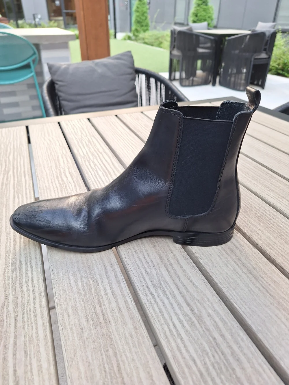 Aldo Prelimos Men's Black Leather Chelsea Ankle Boots (Men's Size 7)